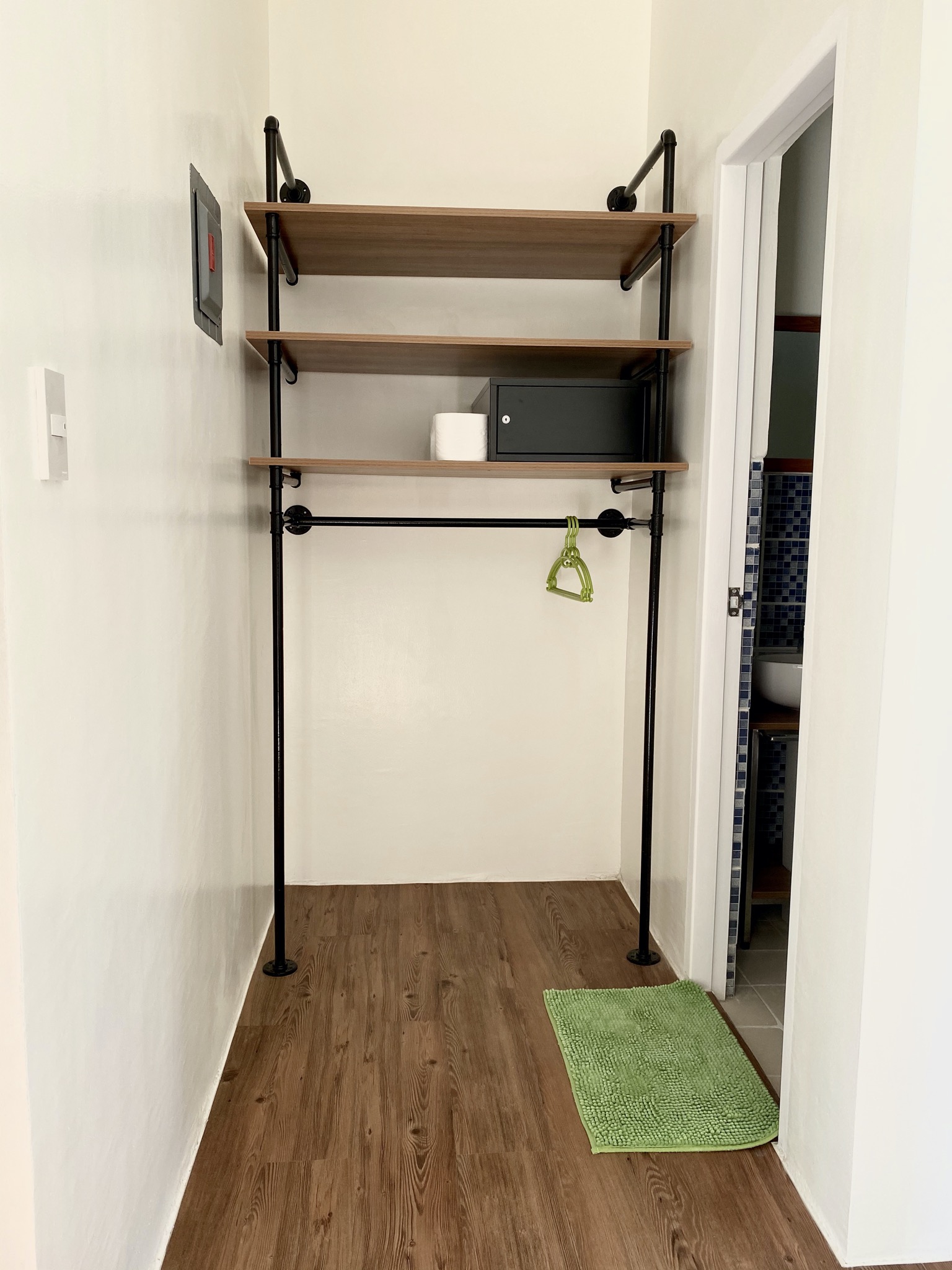 Shelf inside Garden room.